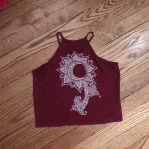 maroon paisley tank
